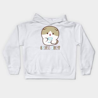 Coffee Adict Cat Kids Hoodie